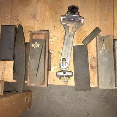 Assortment of Sharpening Stones & Tool