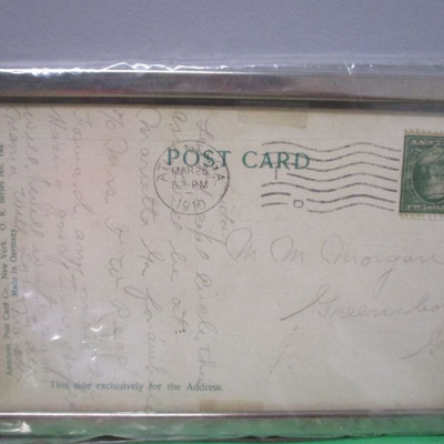 1910 Atlanta Post Card In Silver Frame