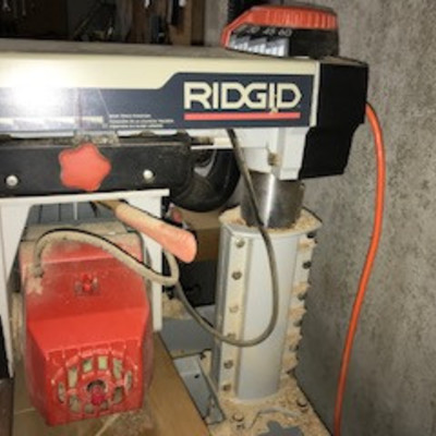 Rigid Radial Arm Saw Still Has Its Plastic On It