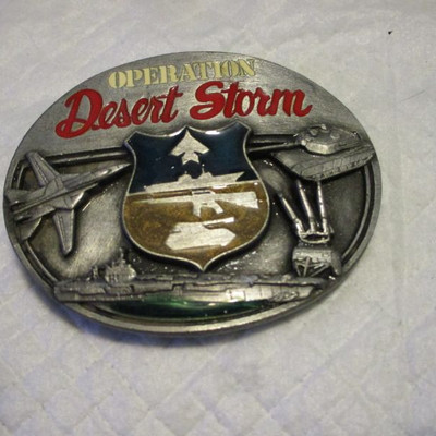 Operation Desert Storm Belt Buckle Made in USA Siskiyou 1991 Pewter  