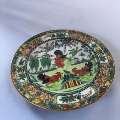 Ca. 1930's small Chinese hand painted saucer