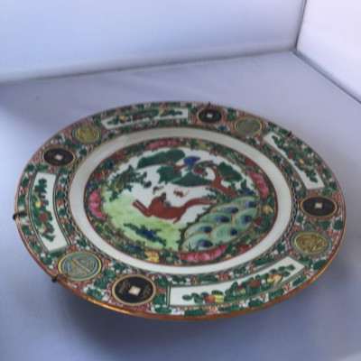 Antique Chine "Old Republic"  Round Hand Painted Plate