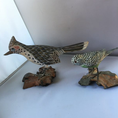 Vintage Boxer & Aschfiield Pair of  Wooden Birds Figurines