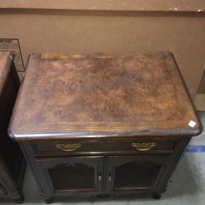 Vintage Pair of Baker Furniture Milling Road Campaign Style Nightstands,