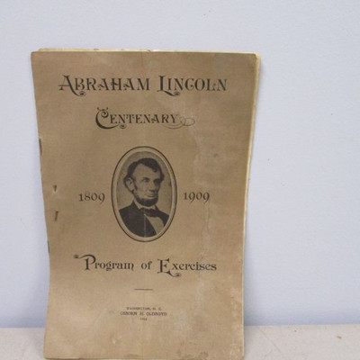 Abraham Lincoln Centenary Program of Exercises 1809 1909