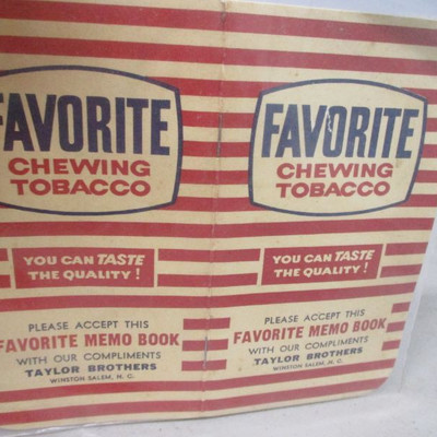 1961 Favorite Chewing Tobacco Memo Book