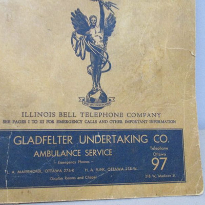 1939 Ottawa Ill Bell Telephone Directory