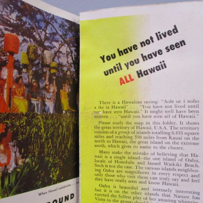 1950 Hawaiian Airlines AD Book With Map