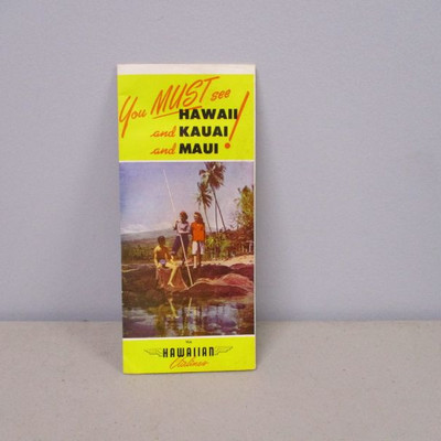 1950 Hawaiian Airlines AD Book With Map