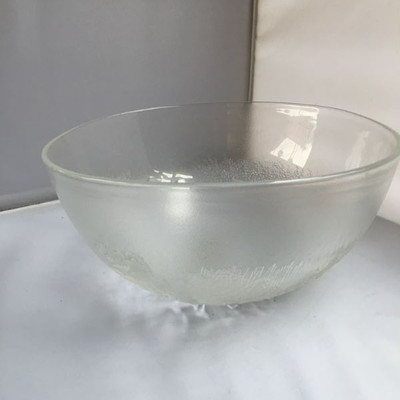 Vintage Crystal Large Bowl With Heavy Etching of a Woman with Her Child and Surroundings