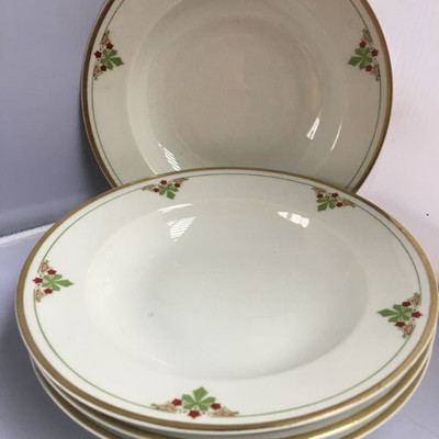 4 Antique LIMOGES UC France/ MF & C ilded Rim Salad Plates with ..Charming Design