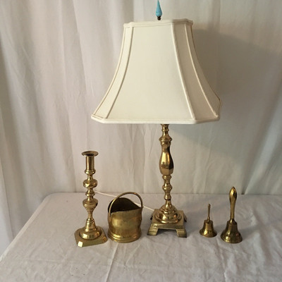 Lot 6 - Brass Table Lamp & More