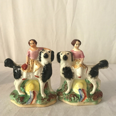 Lot 25 - Two Sandicast Dog Ornaments and More