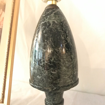 Lot 28 - French Art and Green Stone Lamp