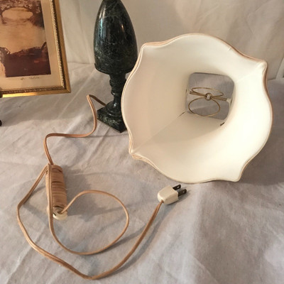 Lot 28 - French Art and Green Stone Lamp