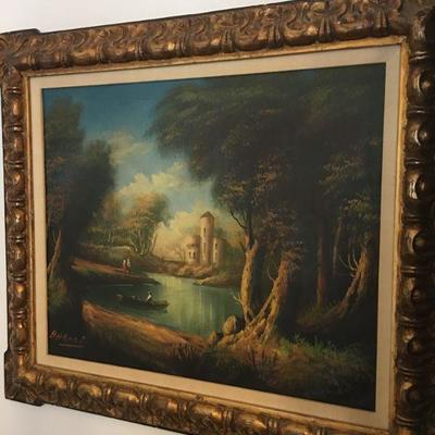 Ca. 1940s Oil on Canvas by Baroni Italian Painter born in in 1918