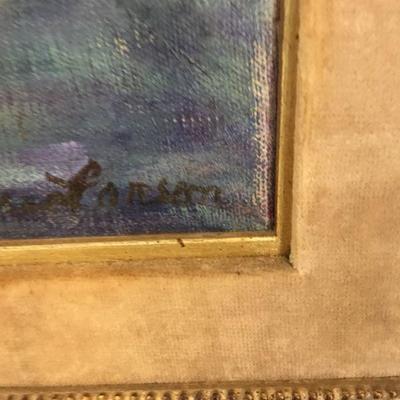 Mid Century California Artist Susan Larson Signed on the Back of the Painting