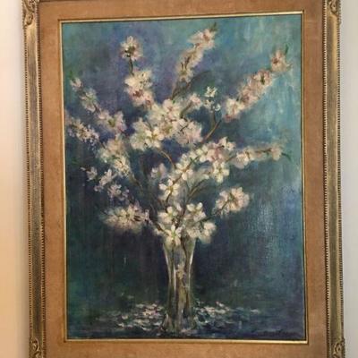 Mid Century California Artist Susan Larson Signed on the Back of the Painting