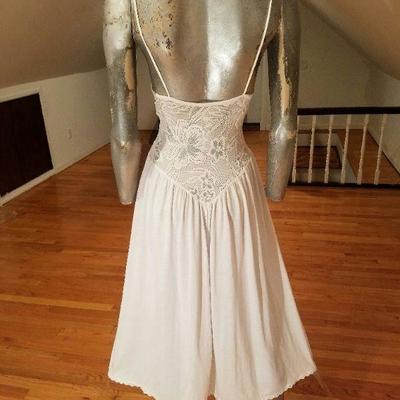  Vtg Lace cotton Bralette full slip Dress 