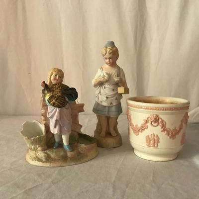 Lot 43 - Wedgwood Planter and Numbered Figurines