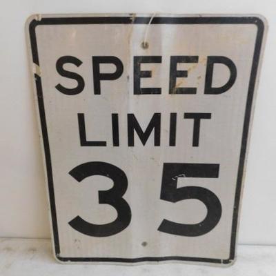 Commercial Metal 35MPH Road Sign