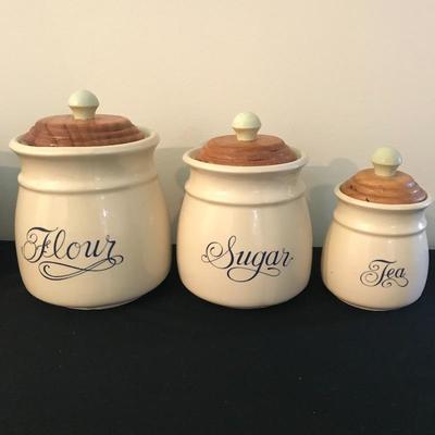 Lot 52 - Kitchen Canisters and Wooden Accessories 