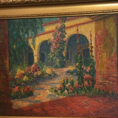 Vintage California Painting, Oil on Canvas by Susan Larson