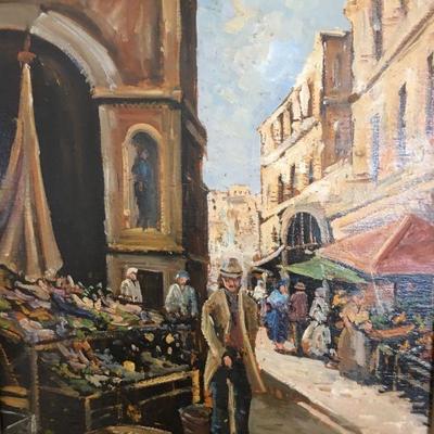 Vintage Italian Painting by Esposito oil on Board