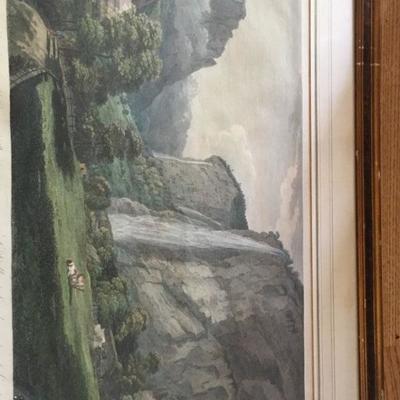 Antique Lithograph of the Swiss Alps Mountains by W. Pars