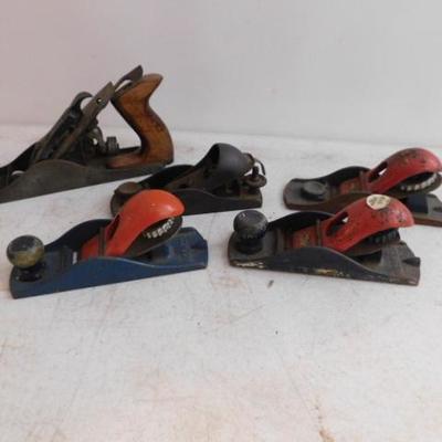 Set of Vintage Hand Wood Planes Includes Stanely Brand