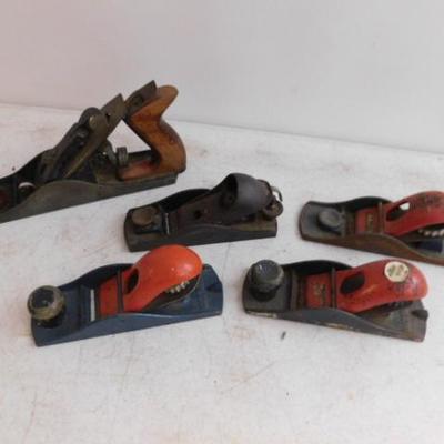 Set of Vintage Hand Wood Planes Includes Stanely Brand