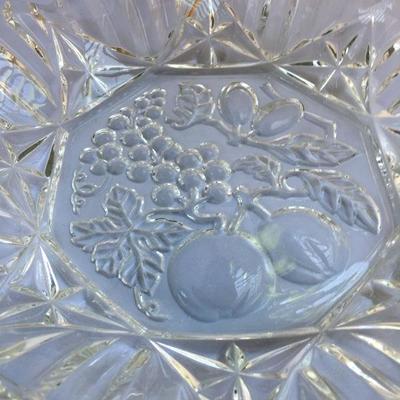 Vintage Ruffled Crystal with in Relief Grapes