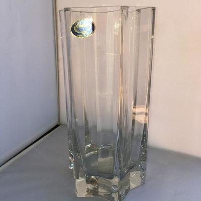 Vintage Corba Crystal Made in Italy Octagonal Vase