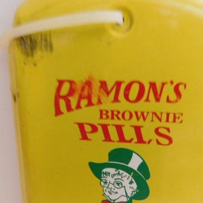 Ramon's Brownie Pills Tin Metal Thermometer 16