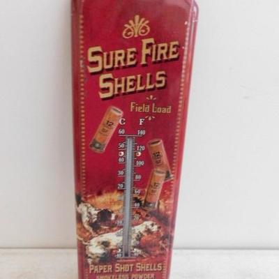 Sure Fire Shells Tin Metal Thermometer 16