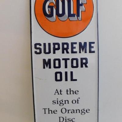 Gulf Supreme Motor Oil Metal Advertising Sign USA Made 42