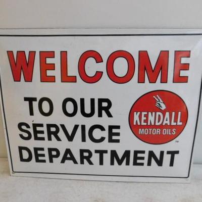 Kendall Motor Oils Service Department Heavy Curved Metal Sign 16