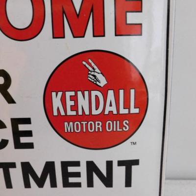 Kendall Motor Oils Service Department Heavy Curved Metal Sign 16