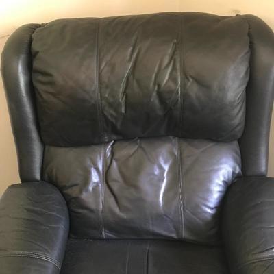 Lot 83 - Black Leather Recliner