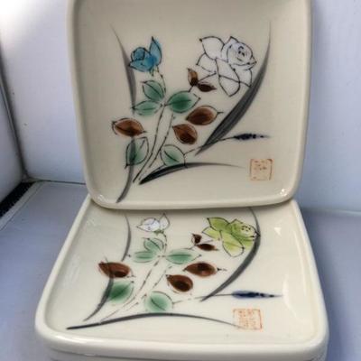Vintage Set of 3 Chinese S Mall Plated Hand Painted