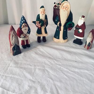 Lot 104 - Nativity Set & Wooden Santaâ€™s