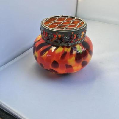Vintage Colorful Glass Candle Holder