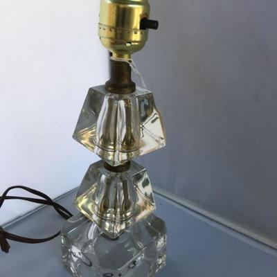 Vintage Crystal Boudoir Lamp no shade