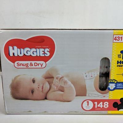 Huggies Snug & Dry Diapers, Size 1, 148 Count - New