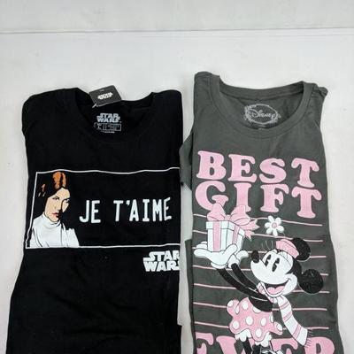 Star Wars Women's T Shirt L NWT & Disney Minnie Mouse XXL T Shirt - New