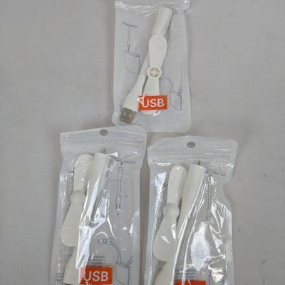 3 USB Fans - New