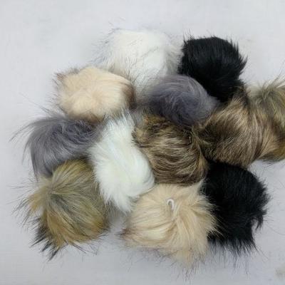 12 Fluffy Fur Balls For Crafts - New