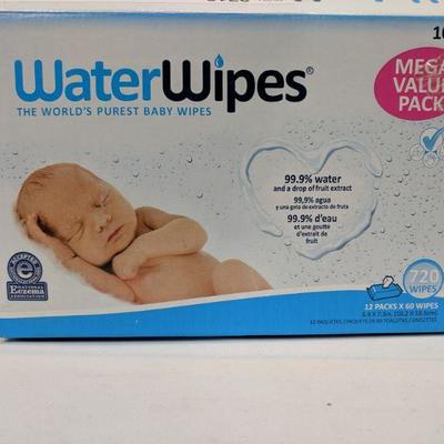 12 Packs Water Wipes 720 Count - New
