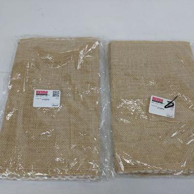 Burlap Lace Table Runner Rustic Natural Party Decor 1' x 6', Set of 2 - New