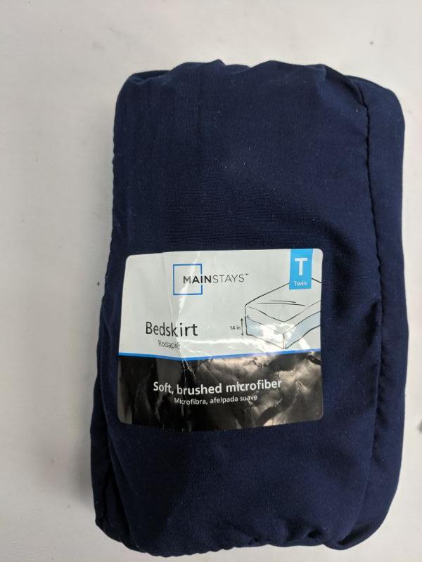 Mainstays Navy Twin Bed Skirt New